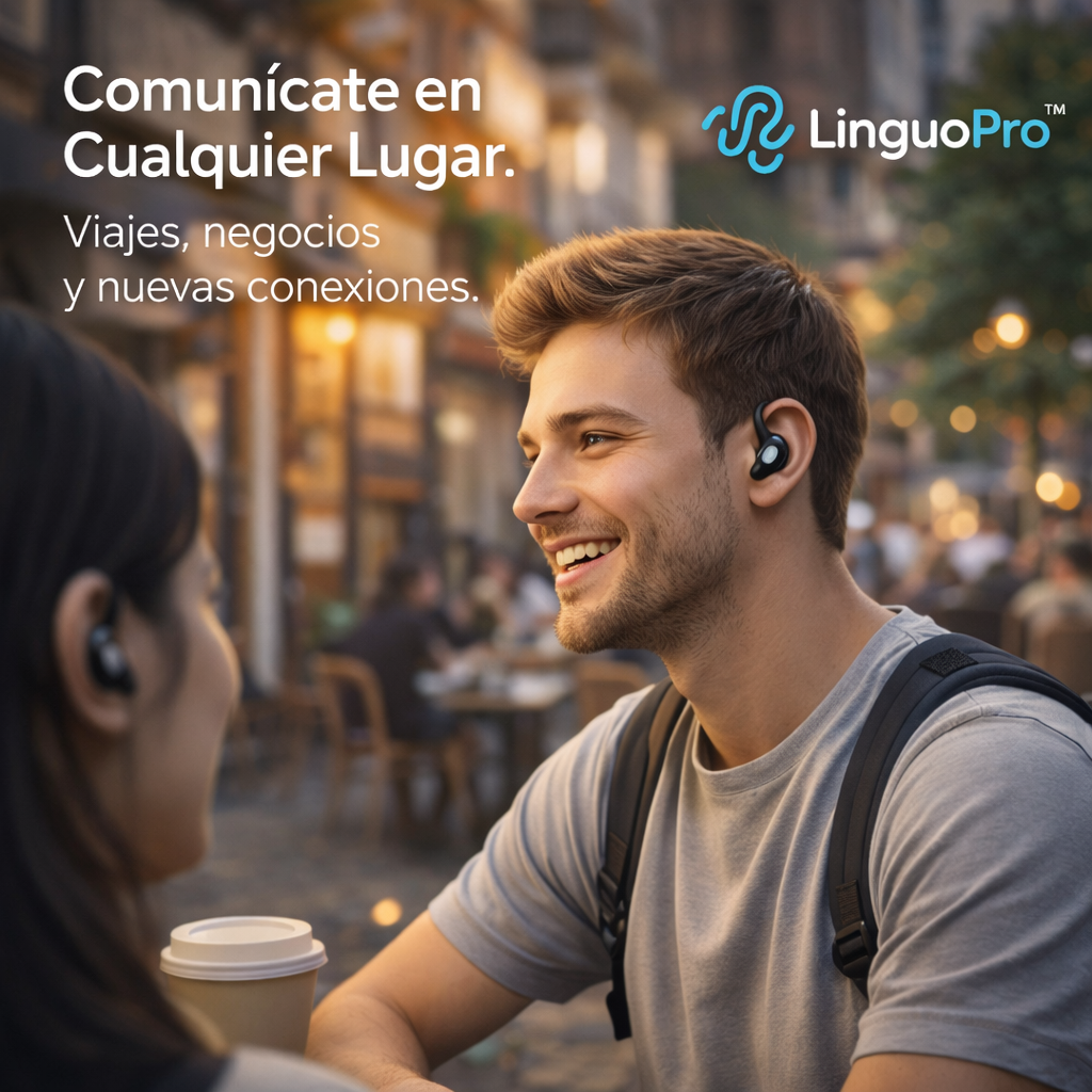 LinguoPro™ AI Translator Earbuds [Traducción Instantánea en 140+ Idiomas]