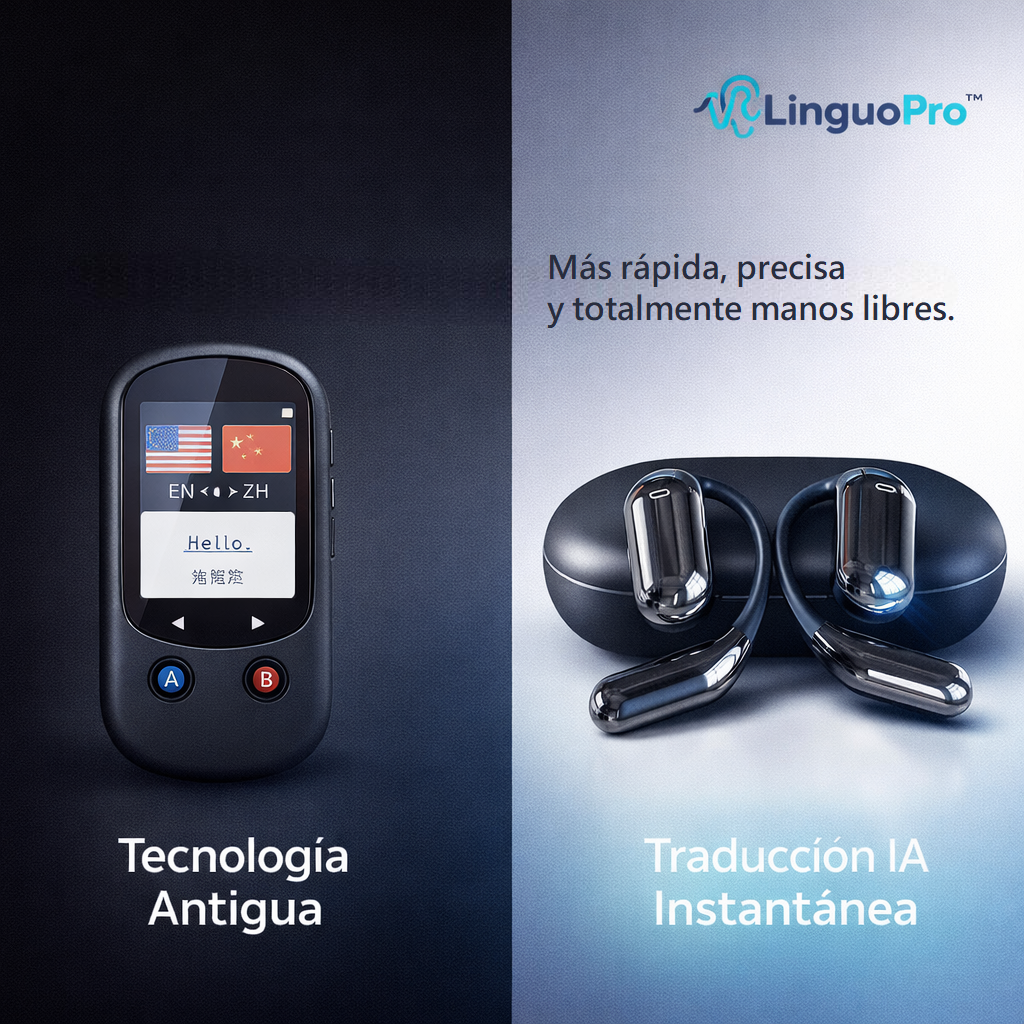 LinguoPro™ AI Translator Earbuds [Traducción Instantánea en 140+ Idiomas]
